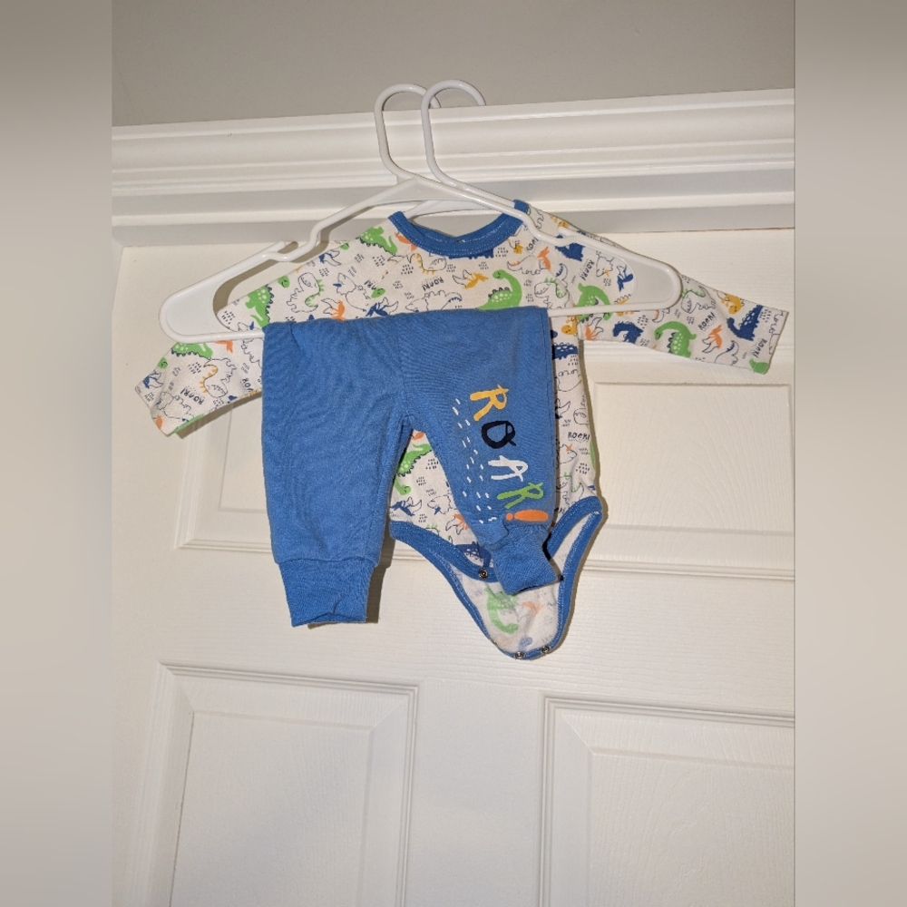 Zack & Zoey Blue Dinosaur Bodysuit